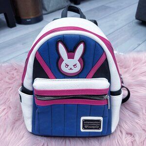Loungefly Overwatch D.Va Dva Gamer Bunny Rabbit Cosplay Mini Backpack